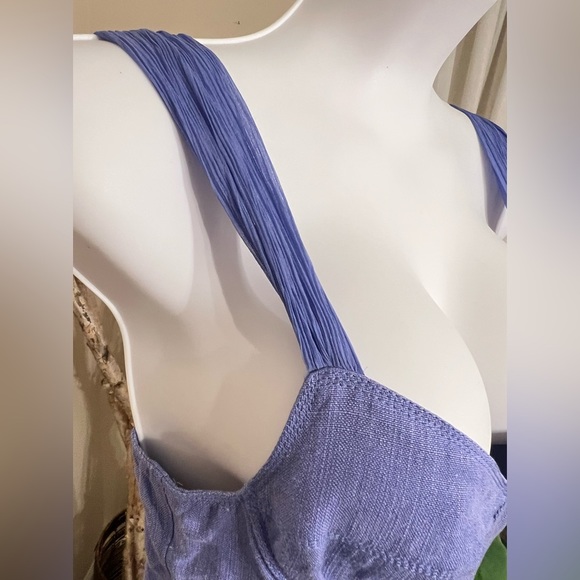 16 Louis Vuitton Lavender Bustier Linen | Silk Midi Dress • 38 - Picture 10 of 17